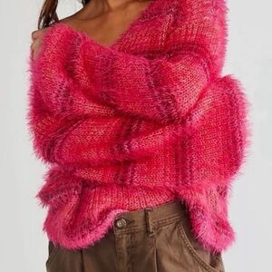 Free People Vibrant Off-the-Shoulder Sweater